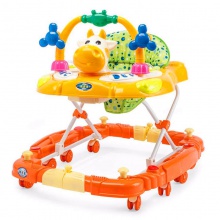 儿童学行车音乐婴儿可推可坐宝宝走路多功能防侧翻 学步车防o型腿