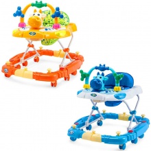 儿童学行车音乐婴儿可推可坐宝宝走路多功能防侧翻 学步车防o型腿