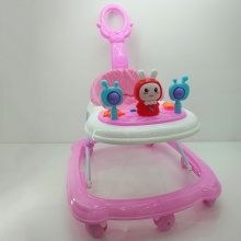新款七彩塑料音乐卡通灯婴儿学步车 简易推把儿童学步车