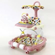 2022年8轮婴儿学步车带座椅和推杆/防侧翻学步车 可折叠音乐摇马