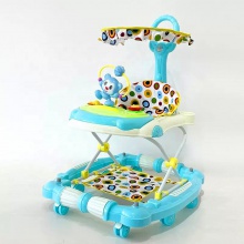 2022年8轮婴儿学步车带座椅和推杆/防侧翻学步车 可折叠音乐摇马