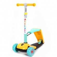 闪光踏板车2-10岁小孩滑行溜溜车 折叠儿童滑板车可坐人