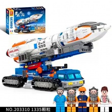 中国航天系列载人飞船火箭宇航员益智拼装拼插积木玩具摆件