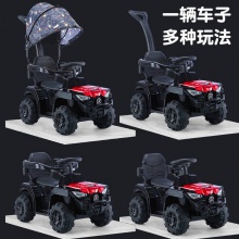 可推可骑婴儿电动汽车 可坐人四轮遥控手推护栏玩具车 宝宝童车