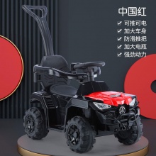 可推可骑婴儿电动汽车 可坐人四轮遥控手推护栏玩具车 宝宝童车
