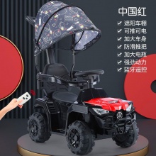 可推可骑婴儿电动汽车 可坐人四轮遥控手推护栏玩具车 宝宝童车