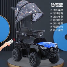 可推可骑婴儿电动汽车 可坐人四轮遥控手推护栏玩具车 宝宝童车