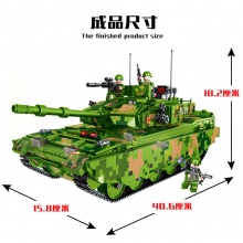 男孩玩具巨大型99A主战遥控坦克积木高难度拼装模型军事虎式二战