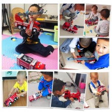 儿童玩具电动高速轨道车2小孩工程车4男孩3-6岁大号可喷水消防车