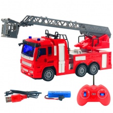 跨境玩具套装男孩喷水云梯车1:30电动模型儿童四通无线遥控消防车