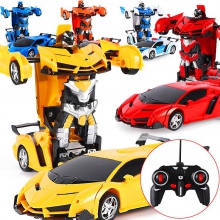 一键变形遥控车 儿童玩具变形机器人可充电遥控玩具车模型跑车