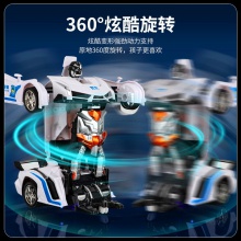 遥控仿真车儿童比赛车一键变形遥控车-遥控变形警车-酷变战警