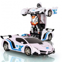 遥控仿真车儿童比赛车一键变形遥控车-遥控变形警车-酷变战警