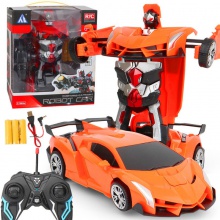 一键变形遥控高速赛车变形机器人汽车玩具模型充电变形遥控车