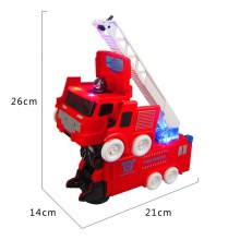 变形车儿童电动万向消防车 益智灯光音乐消防变形车玩具地摊玩具