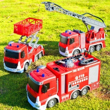 新款遥控消防车充电超大号救援可喷水云梯水炮汽车模型1:24男孩3+