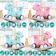 新款儿童摇马宝宝带音乐儿童两用摇马塑料摇摇马生日礼物玩具批发