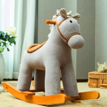 男女宝宝实木摇摇马经典灰色瑞典摇马儿童玩具周岁生日礼物