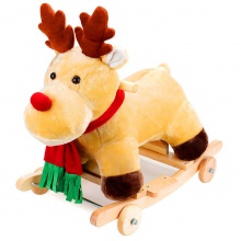 木马儿童摇马儿歌音乐生日礼物平头马眼马实木轮独立站