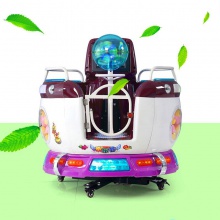 新款儿童电动投币双人座转盘摇摇车双人咖啡转杯摇摆机俄罗斯