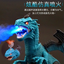电动遥控喷雾恐龙软胶仿真动物模型大会走路的霸王龙儿童玩具批发