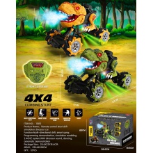 跨境玩具儿童遥控车新一代仿真恐龙车特技漂移攀爬车带智能喷雾车