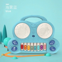 儿童早教手拍鼓玩具婴儿多功能钢琴声光音乐益智学习双鼓电子琴