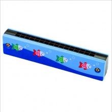 儿童木制彩绘可吹奏口琴 幼儿园木质亲子新奇特益智早教玩具礼物