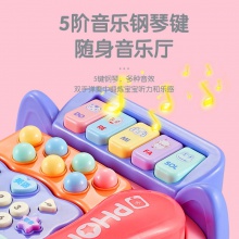 儿童玩具电话机仿真座机婴儿益智早教宝宝音乐故事拉线电话车批发