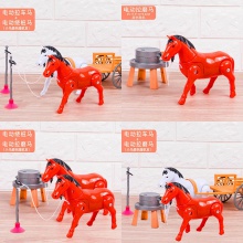 儿童电动小马仿真会走路的发声马车旋转转圈的绕桩马男孩女孩玩具