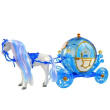 儿童大号礼盒装过家家马车公主娃娃玩具仿真马叫声炫彩灯光
