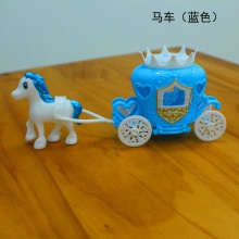 浪漫公主马车塑料材质厂家直供蛋糕装饰摆件 家居摆件2色马车