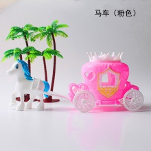 浪漫公主马车塑料材质厂家直供蛋糕装饰摆件 家居摆件2色马车
