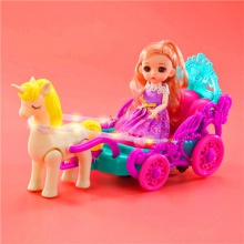 中秋灯笼手提儿童塑料电动万向公主马车发光音乐花灯玩具地摊批发