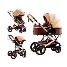 新生儿高景观三合一婴儿推车提篮可坐可躺折叠双向多功能儿童推车