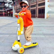 卡通小熊狐狸儿童滑板车多合一可座可滑婴童单脚滑滑车宝宝米高玩