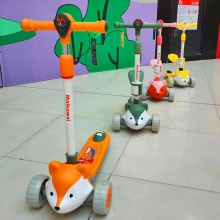 卡通小熊狐狸儿童滑板车多合一可座可滑婴童单脚滑滑车宝宝米高玩