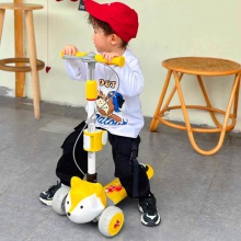 卡通小熊狐狸儿童滑板车多合一可座可滑婴童单脚滑滑车宝宝米高玩