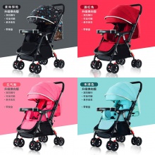 轻便双向婴儿推车单手一键折叠可坐可躺带餐盘婴儿车