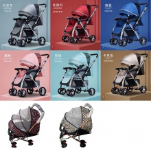 新款婴儿推车可坐可躺婴儿车折叠四季童车宽大空间儿童推车