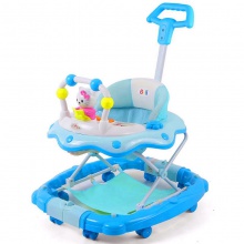 婴儿学步车多功能防侧翻宝宝手推可坐带脚垫推杆