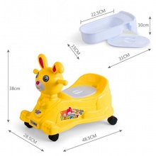 儿童坐便器/滑行车 卡通兔厕所座便器（蓝/黄/红） 婴幼马桶便盆