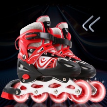 PVC全闪光儿童溜冰鞋男女轮滑鞋滑轮旱冰鞋可调节直排轮滑鞋批发