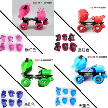 溜冰鞋 双排轮双排可调四轮滑板旱冰鞋成人轮滑鞋旱冰鞋金属支架