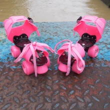 溜冰鞋 双排轮双排可调四轮滑板旱冰鞋成人轮滑鞋旱冰鞋金属支架