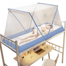 夏季可折叠蚊帐免安装寝室宿舍上下铺通用款方便拆洗加厚加密夏天