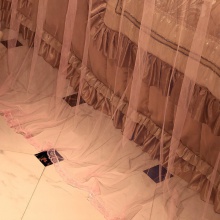 三开门宫廷蚊帐 不锈钢落地支架 1.5米 1.8m成人双人床