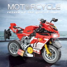 兼容乐高积木哈雷摩托车机械狂飙拼装玩具男孩川崎机车模型摆件