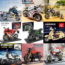 兼容乐高积木哈雷摩托车机械狂飙拼装玩具男孩川崎机车模型摆件