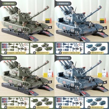 儿童坦克玩具车男孩早教音乐变形收纳轨道合金惯性车军事坦克模型